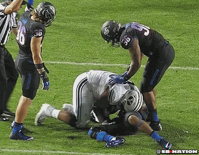 BYU Lineman Ului Lapuaho Punched Boise State Player In The Balls