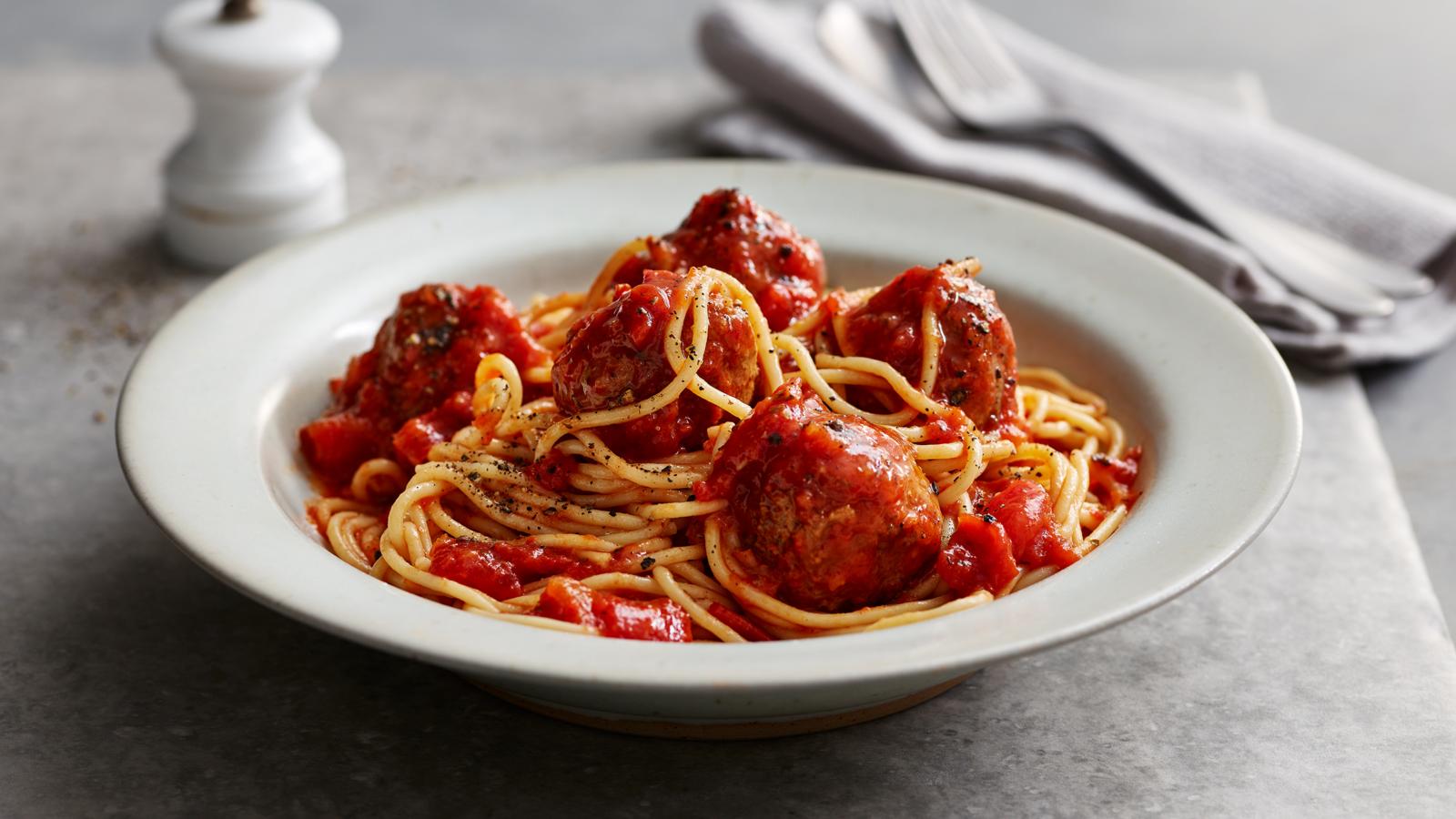 Spaghetti and meatballs